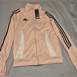 Adidas Women's Light Pink and Black Track Jacket